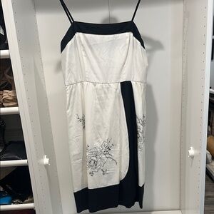 BCBGMaxAzria Black and White Spaghetti Strap Sundress